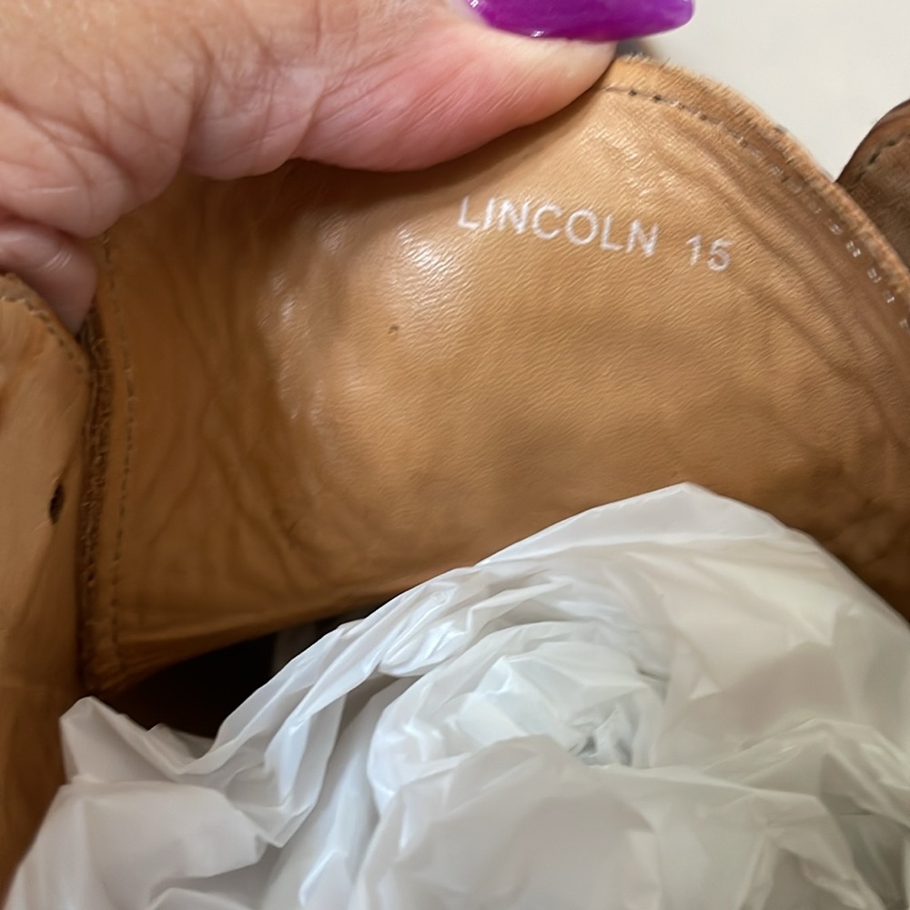 Marc Nolan Brown Lincoln Leather Croc Texture Trim Cap Toe Shoes, Size 15 - Picture 6 of 10